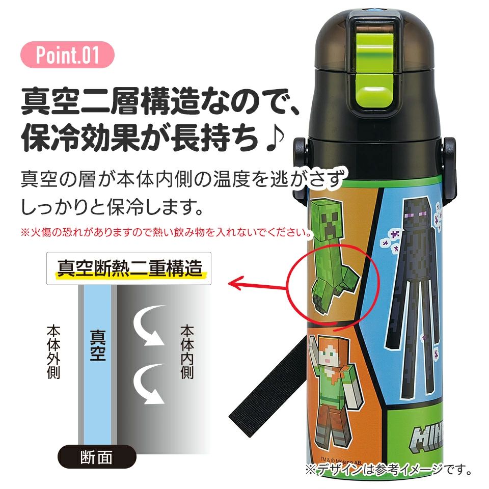 超軽量 直飲み ダイレクトステンレスボトル 470ml マインクラフト25/SDC4_4973307698996