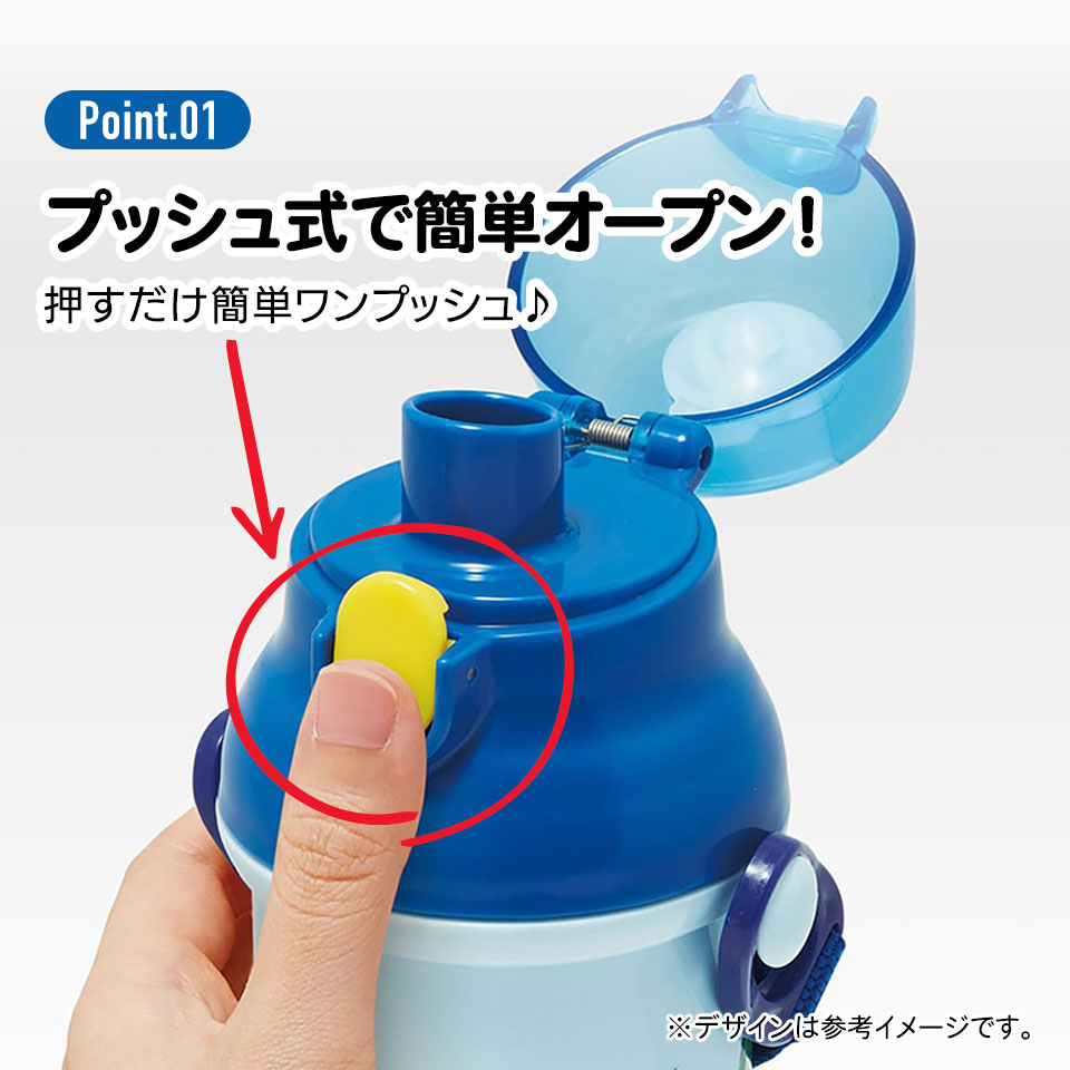 子供用 直飲み プラスチック 水筒 480ml ソニック/PSB5SANAG_4973307682926