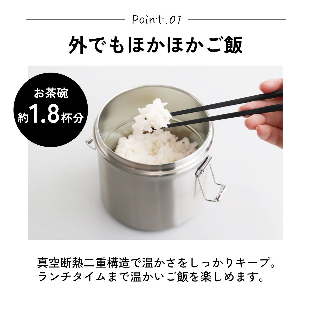【送料無料】抗菌真空ステンレスランチジャー 600ml/2段ベーシック/STLB1AG_4973307550317