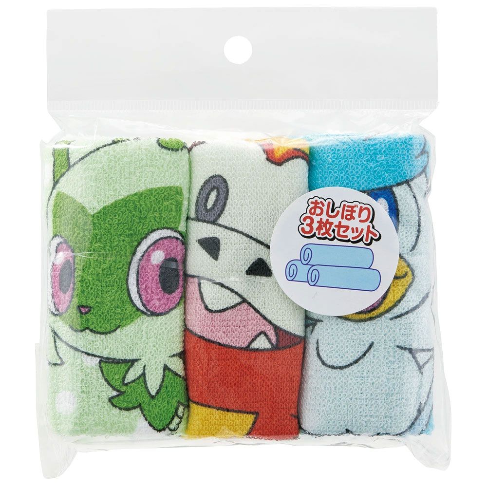 おしぼりタオル 3枚セット ポケモン（パルデア）／OAC1T_4973307684586／スケーター