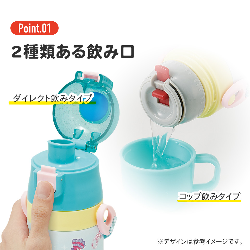 【送料無料】超軽量2WAYステンレスボトル 470ml/430mlアリエル24/SKDC4_4973307659034