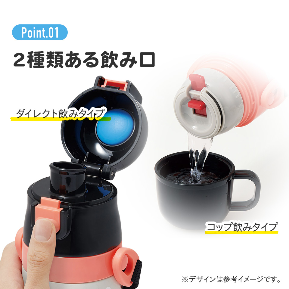【送料無料】超軽量2WAYステンレスボトル 470ml/430mlベイマックス/SKDC4_4973307596063