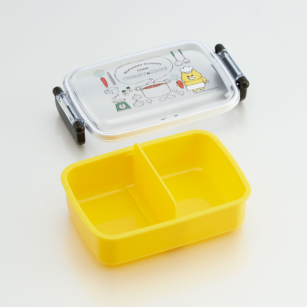 抗菌おかずがつぶれにくい ふわっとフタお弁当箱(角型) 1段/450ml ノラネコぐんだん/RBF3ANAG_4973307640155