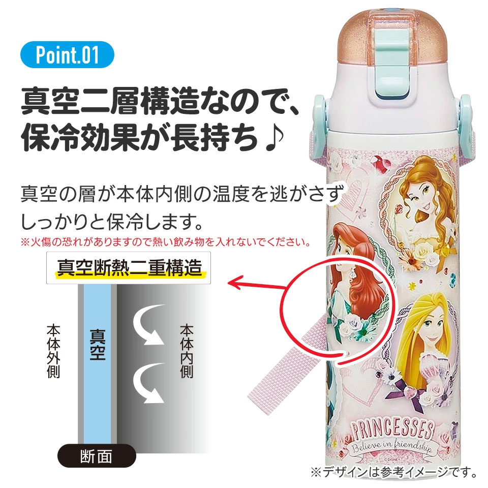 超軽量ダイレクトステンレスボトル 580ml プリンセス24/SDC6N_4973307659867