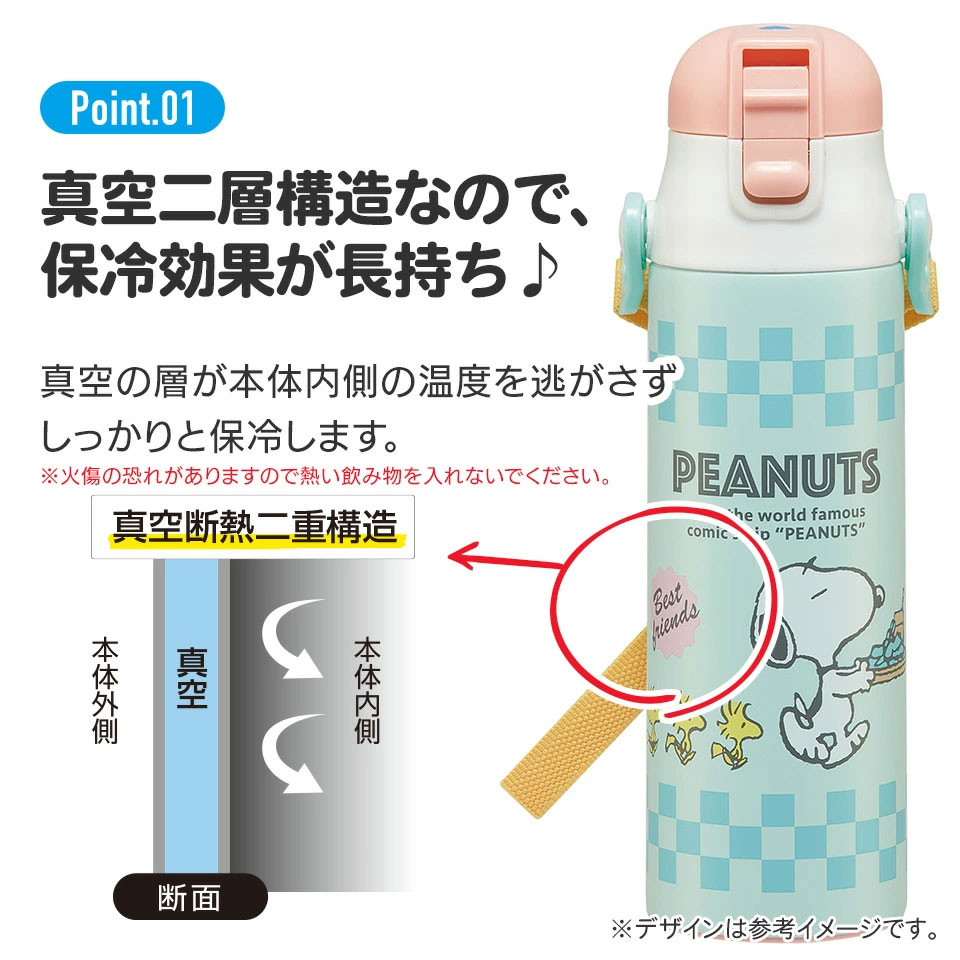 超軽量ダイレクトステンレスボトル 580ml スヌーピー 80sカフェ/SDC6N_4973307664274