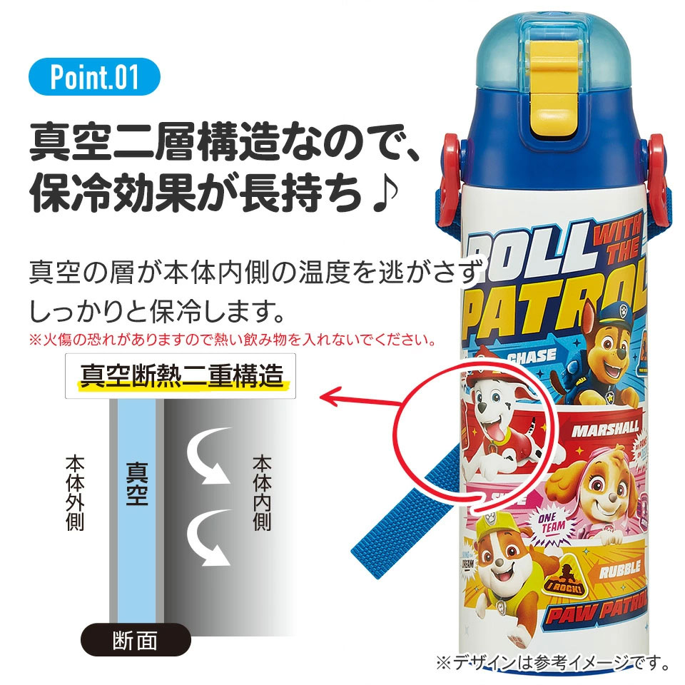 超軽量ダイレクトステンレスボトル 580ml パウ・パトロール24/SDC6N_4973307664670