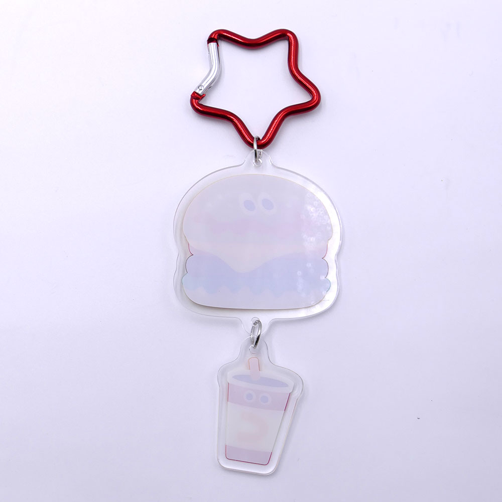 【メール便対象品】 カラビナ付き アクリル キーホルダー アクキー 子供 キッズ キャラクター かわいい 目印 ZCAKH1 バーガーコンクス バーガー BURGER CONX 男の子 女の子【こども かばん 鞄 カバン】