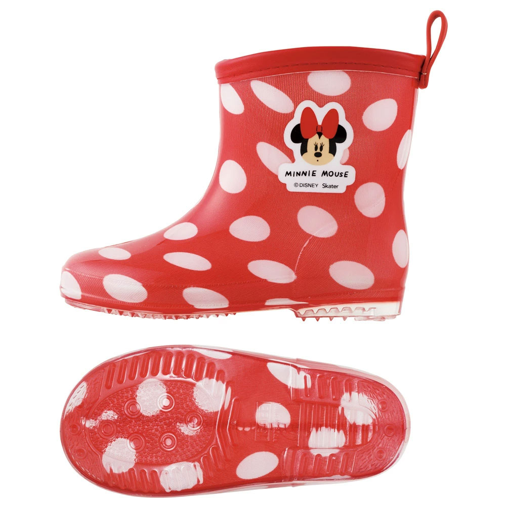 長靴 キッズ 子供 15cm かわいい キャラクター ローカット レインブーツ 2歳 3歳 skater スケーター ribt15 ミニーマウス ミニー Minnie ディズニー 女の子