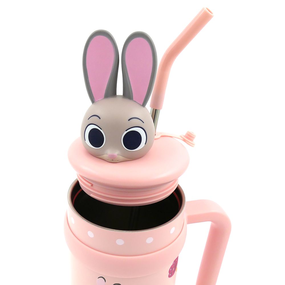 スケーター ハンドル付き ストロー タンブラー 700ml 保冷 専用 マスコット付き skater STSTBM7 ズートピア ジュディ ディズニー【子供 キッズ 大人 真空二重構造 持ち手付き】