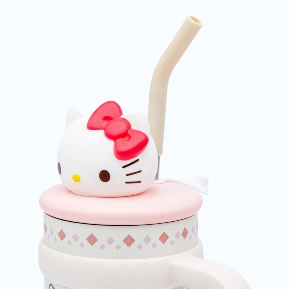 スケーター ハンドル付き ストロー タンブラー 700ml 保冷 専用 マスコット付き skater STSTBM7 キティ ハローキティ キティちゃん サンリオ 女の子【子供 キッズ 大人 真空二重構造 持ち手付き】