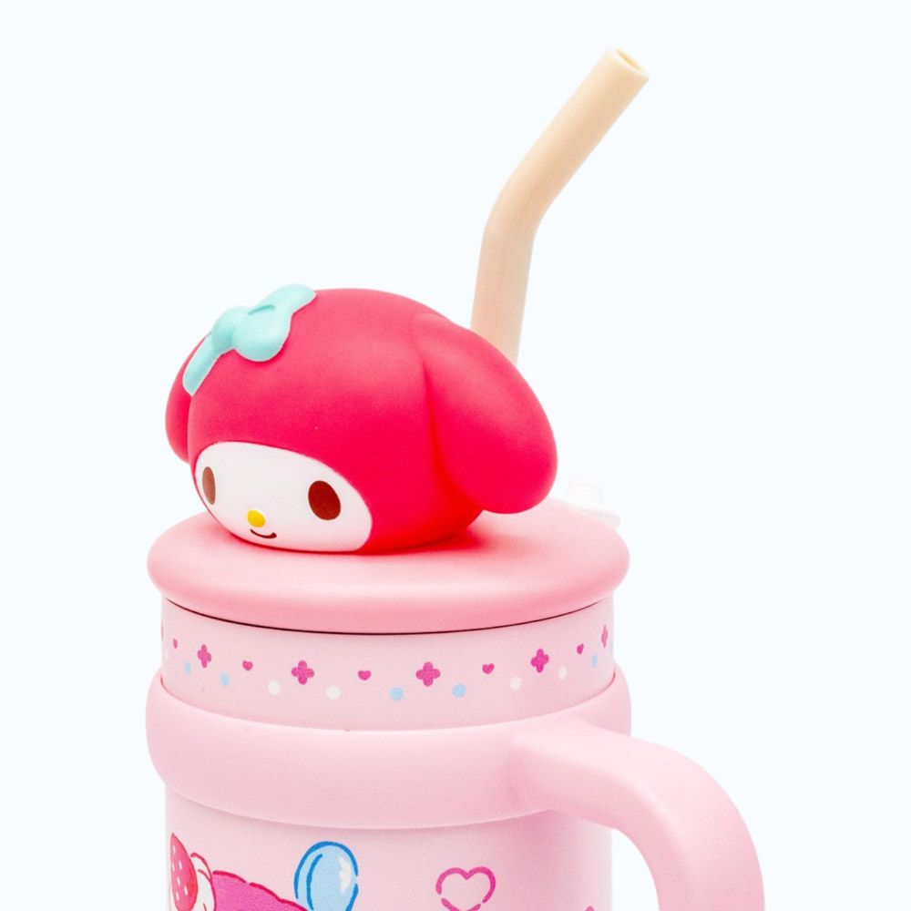 スケーター ハンドル付き ストロー タンブラー 700ml 保冷 専用 マスコット付き skater STSTBM7 マイメロディ マイメロ サンリオ 女の子 女子【子供 キッズ 大人 真空二重構造 持ち手付き】