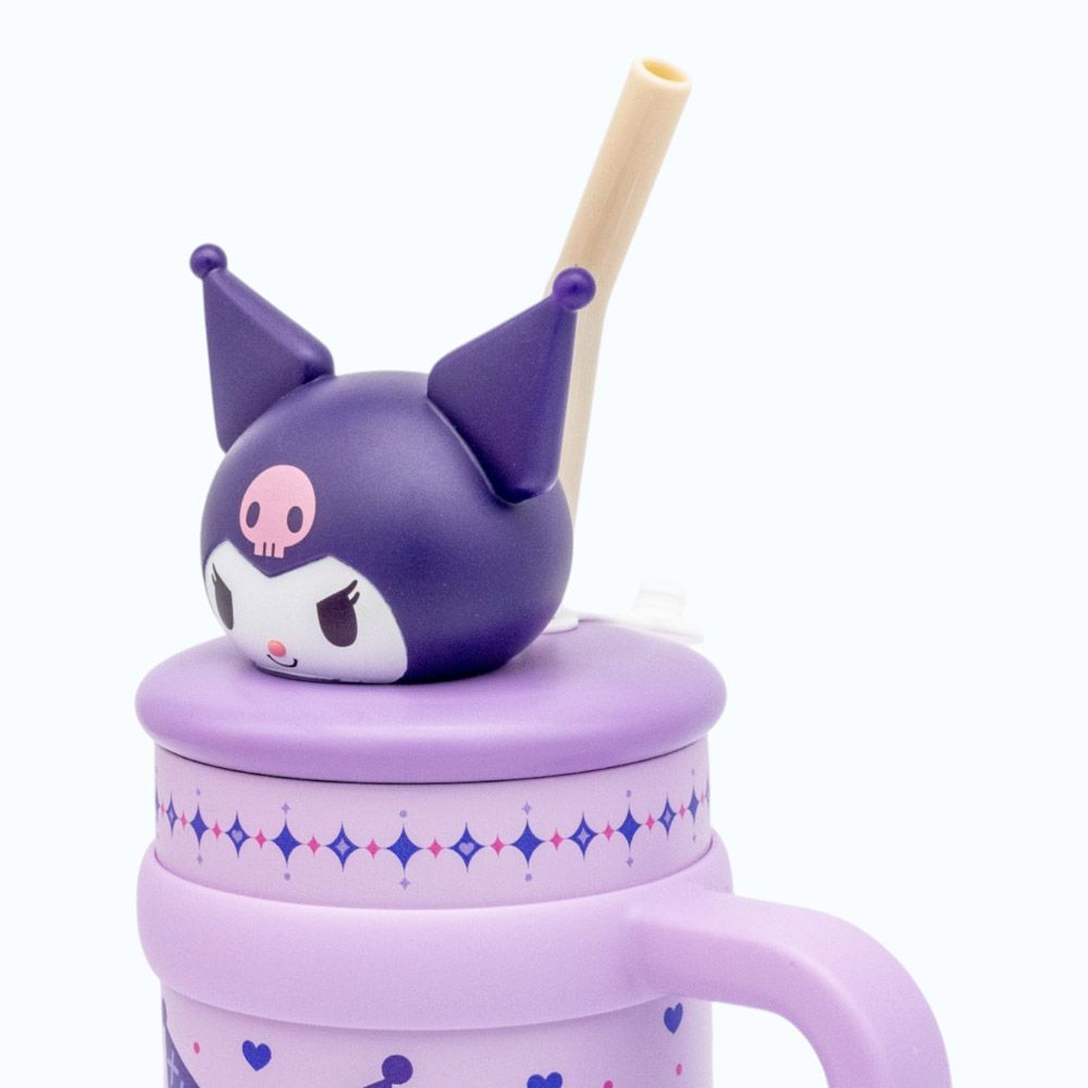 スケーター ハンドル付き ストロー タンブラー 700ml 保冷 専用 マスコット付き skater STSTBM7 クロミ クロミちゃん サンリオ 女の子 女子【子供 キッズ 大人 真空二重構造 持ち手付き】