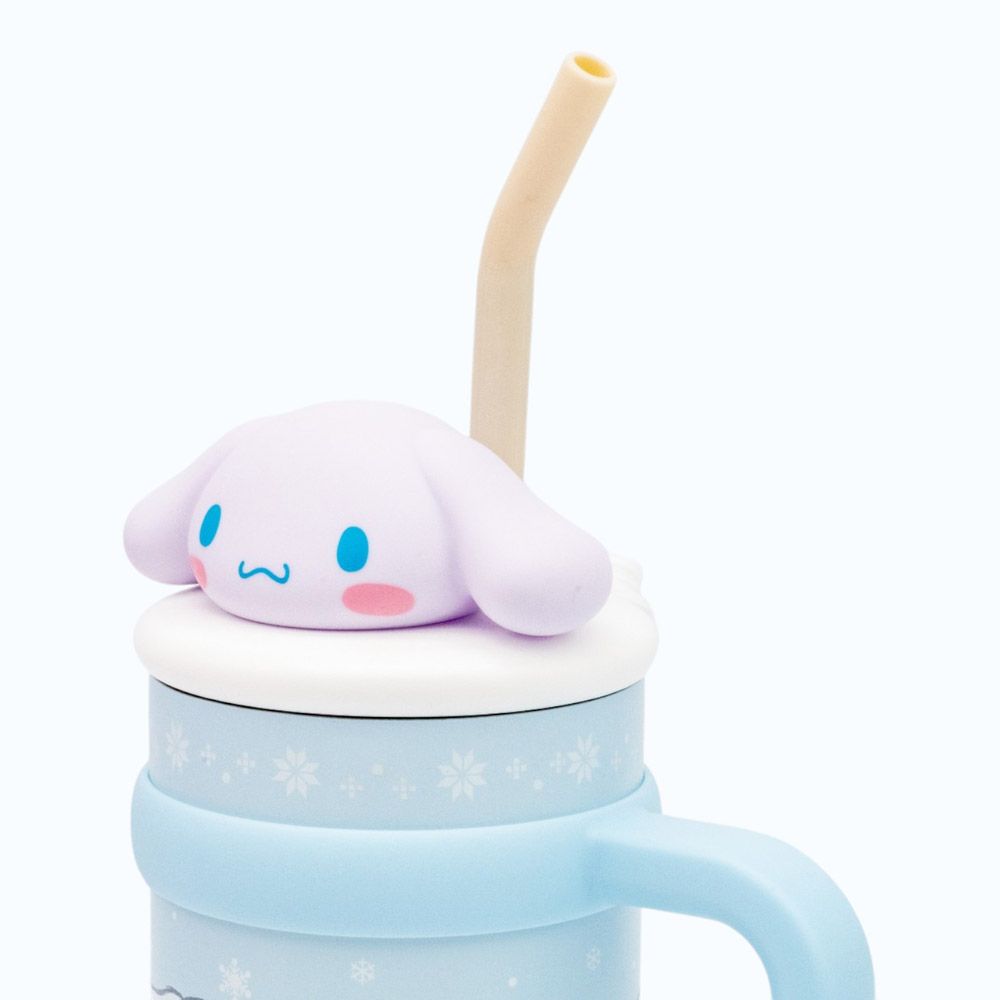 スケーター ハンドル付き ストロー タンブラー 700ml 保冷 専用 マスコット付き skater STSTBM7 シナモロール シナモン サンリオ 女の子 女子【子供 キッズ 大人 真空二重構造 持ち手付き】