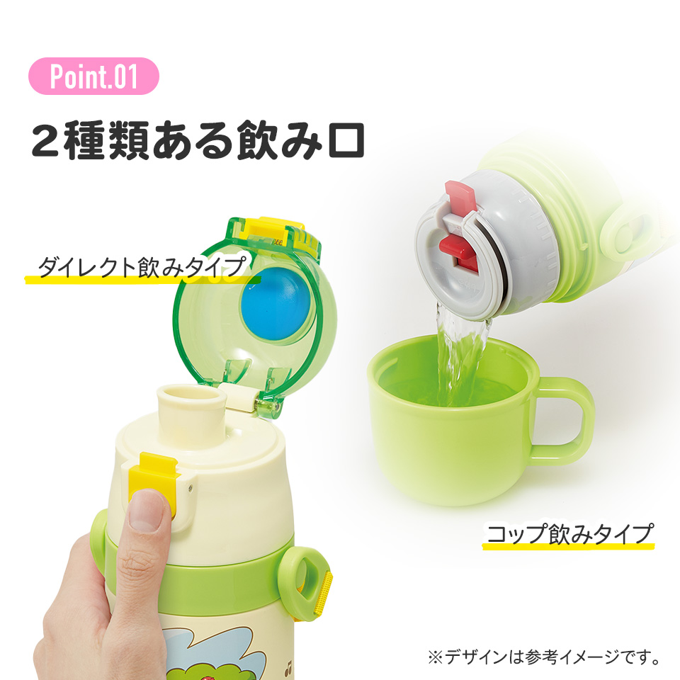 【送料無料】超軽量 直飲み コップ飲み兼用 2WAYステンレスボトル 470ml/430ml 星のカービィ ピクニック/SKDC4_4973307685668