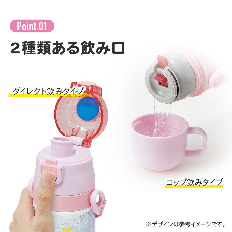 【送料無料】超軽量2WAYステンレスボトル 470ml/430mlリカちゃん２３／SKDC4_4973307648991