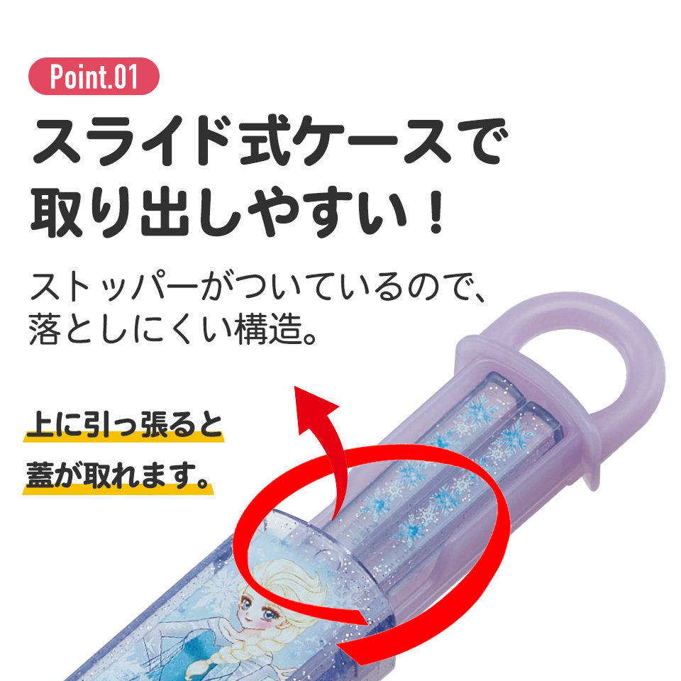 抗菌食洗機対応箸箱セット 箸16.5cm アナと雪の女王×中川翔子/ABS2AMAG_4973307709531