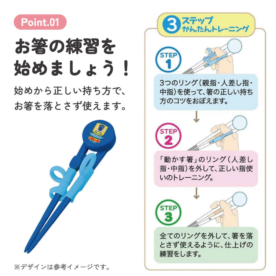 デラックストレーニング箸 右利き用 プラレール17/ADXT1_4973307374708