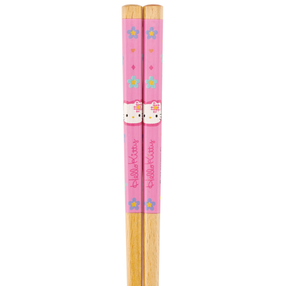 【メール便対象品】 お箸 21cm 四角箸 はし 大人 子供 かわいい 子ども 箸 木箸 キャラクター スケーター skater ANNSQ4 キティ ハローキティ カオハナ キティちゃん 女の子【すべりにくい おしゃれ キッズ 弁当 お弁当】