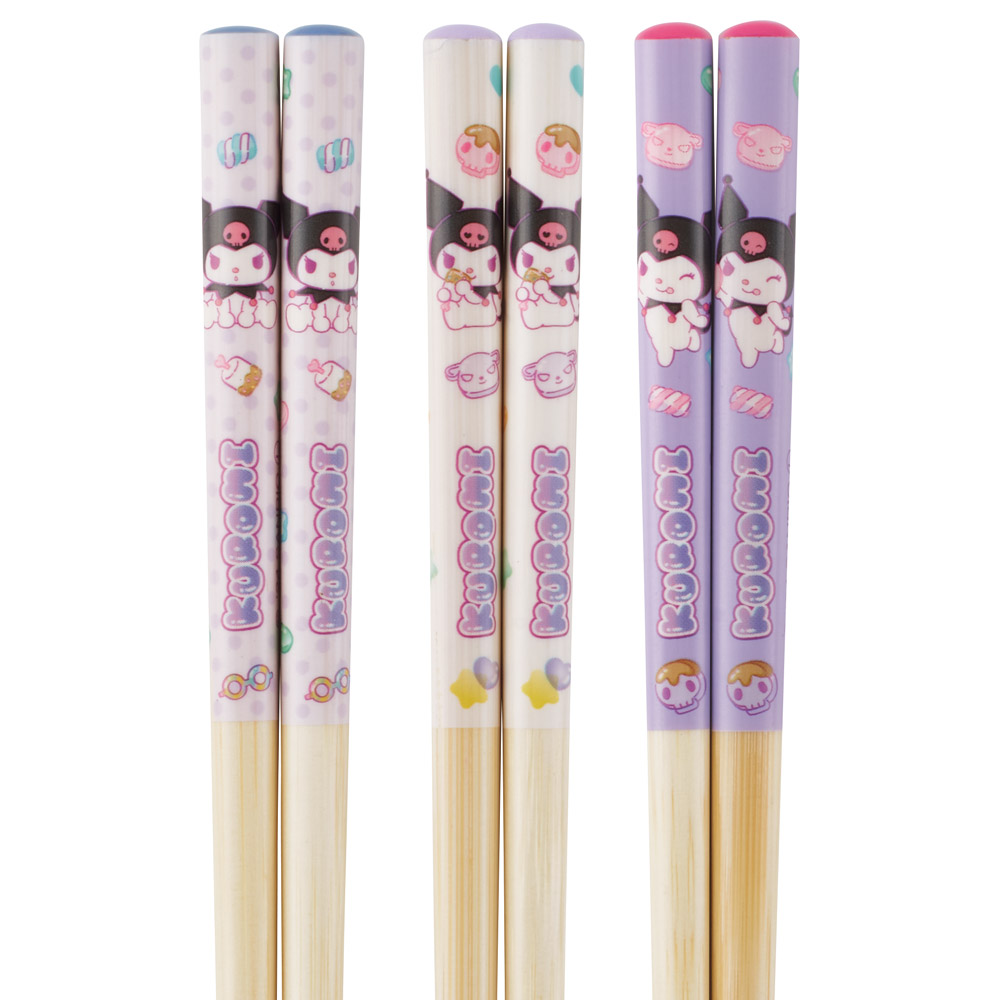 【メール便対象品】 お箸 子供 かわいい お箸セット 子ども 箸 3膳 セット 子供用 竹箸 幼稚園 skater スケーター ANT2T クロミ クロミちゃん サンリオ 女の子 女子【キャラクター プレゼント 保育園 おはし はし ハシ おハシ 竹安全箸】