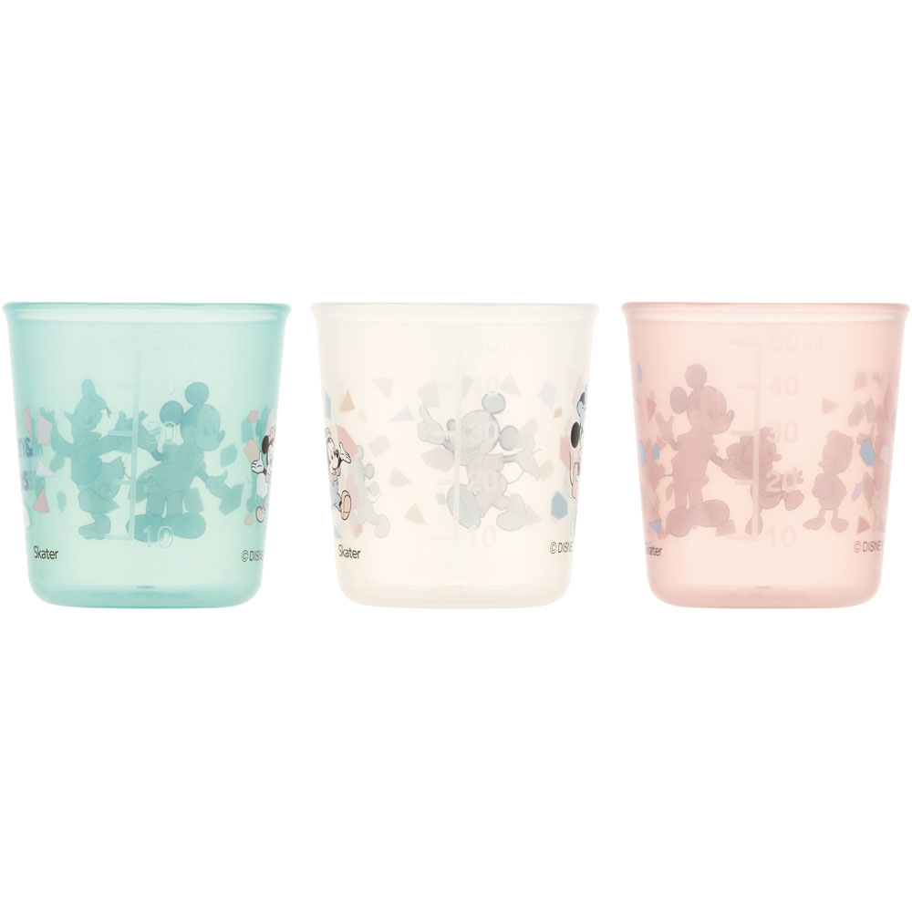 ベビー コップ 3個入り トレーニング 練習 子供 キッズ 食洗機可 スケーター skater BCUP1AG ミッキーマウス ミッキー Mickey 男の子 女の子【早期 コップトレーニング 目盛り付き 食洗機OK 三個 入り セット】