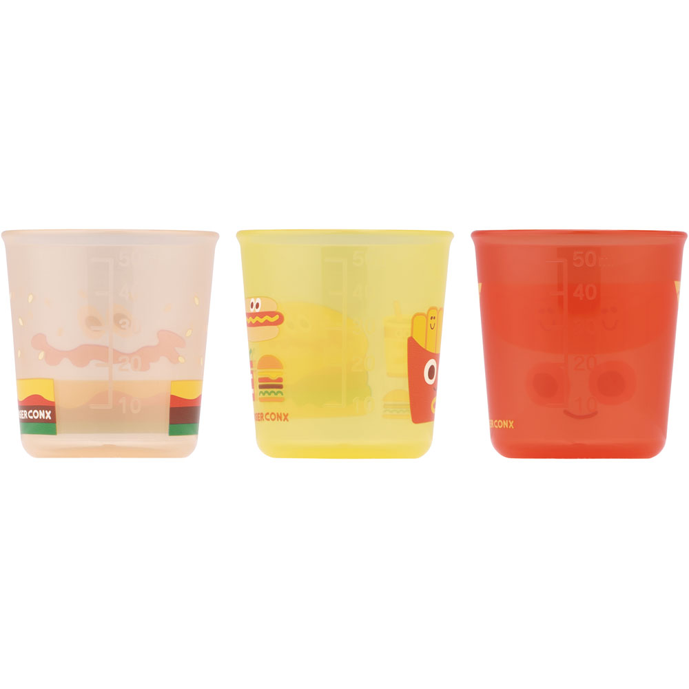 ベビー コップ 3個入り トレーニング 練習 子供 キッズ 食洗機可 スケーター skater BCUP1AG バーガーコンクス BURGER CONX 男の子 女の子【早期 コップトレーニング 目盛り付き 食洗機OK 三個 入り セット】