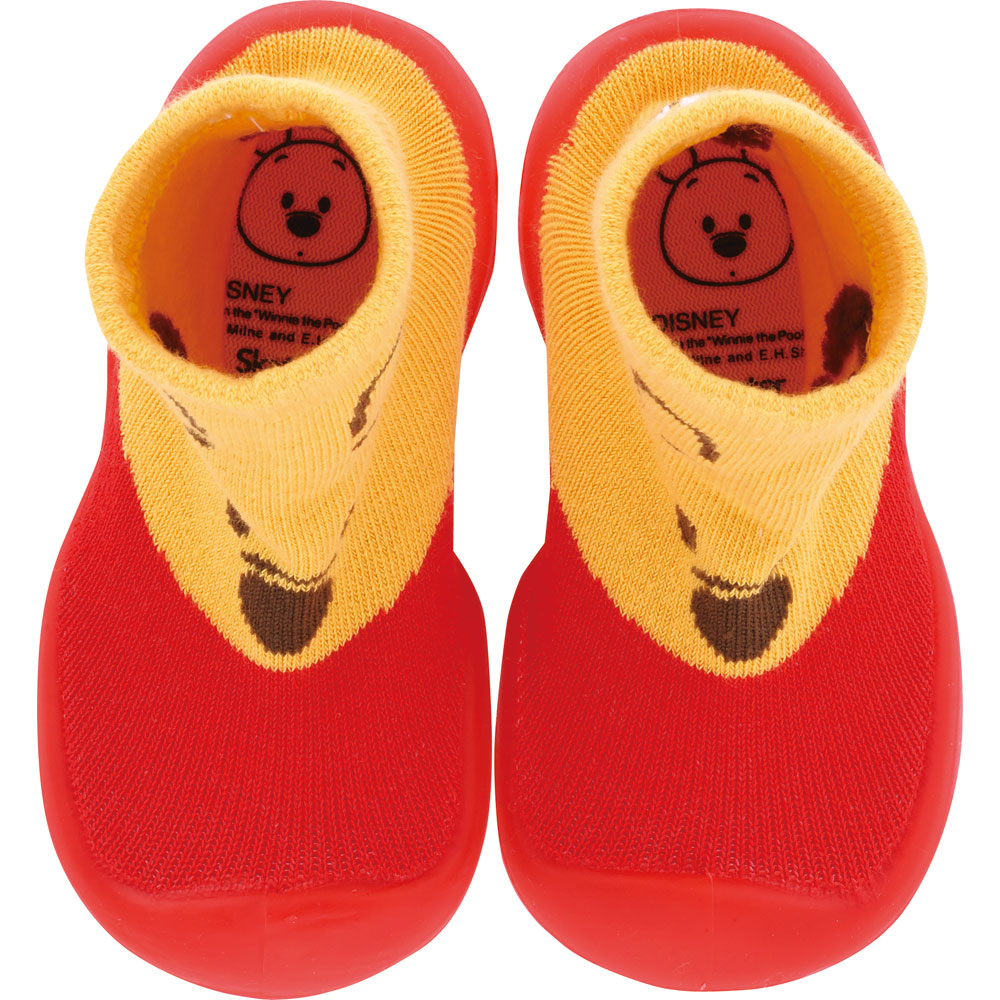 ソックス シューズ M 12.6cm ベビー ファースト シューズ 靴 赤ちゃん BSSHL3 スケーター skater くまのプーさん プーさん Pooh 男の子 女の子【キャラクター 靴下 くつ クツ ファーストシューズ 室内履き ベビーシューズ 子供】