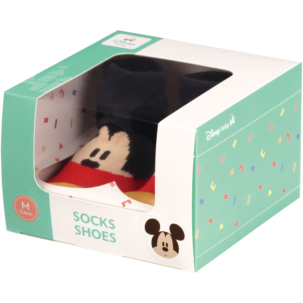 ソックス シューズ ギフトボックス M 12.6cm ベビー 靴 赤ちゃん BSSHL3G スケーター skater ミッキーマウス ミッキー Mickey 男の子 女の子【キャラクター 靴下 くつ クツ ファーストシューズ】