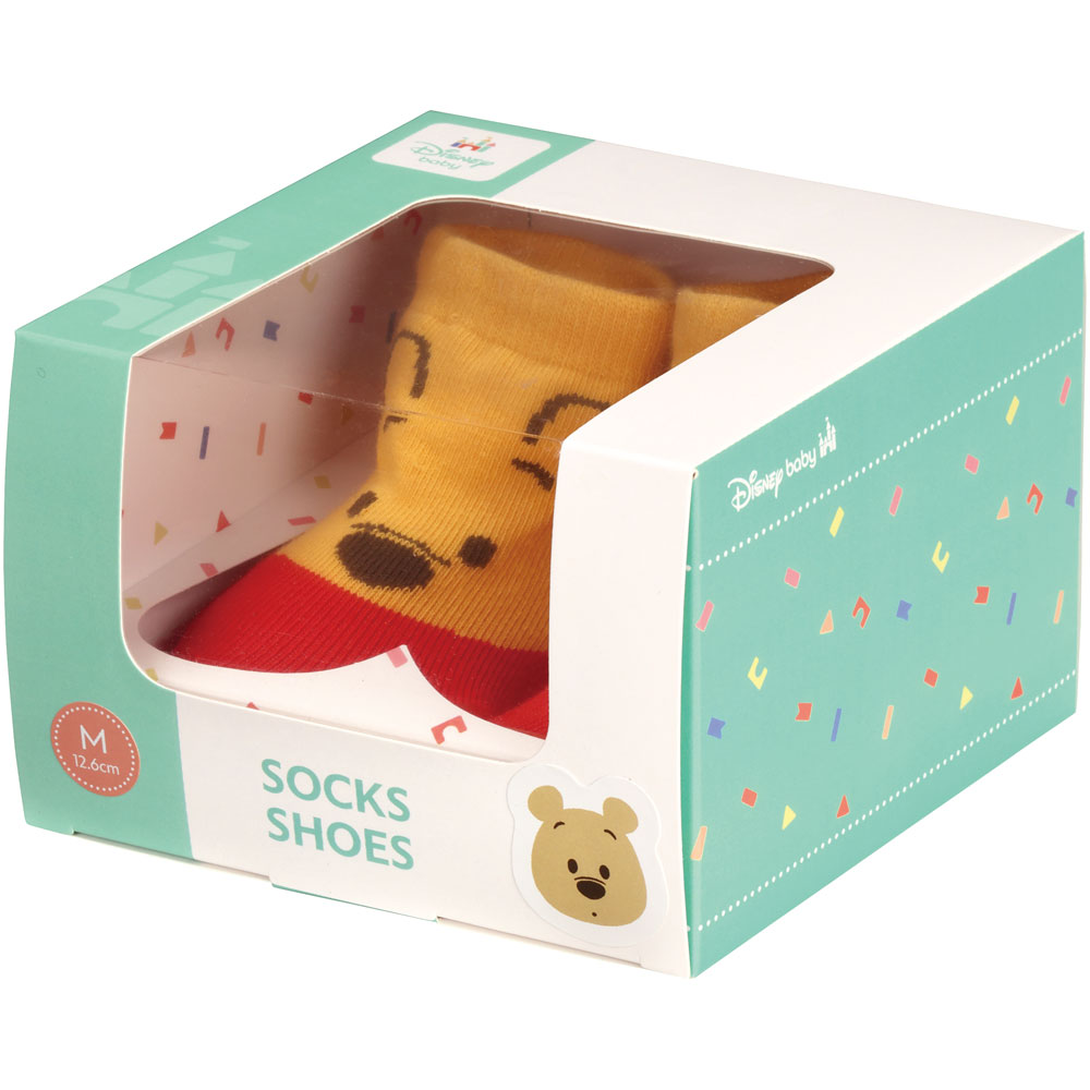 ソックス シューズ ギフトボックス M 12.6cm ベビー 靴 赤ちゃん BSSHL3G スケーター skater くまのプーさん プーさん Pooh 男の子 女の子【キャラクター 靴下 くつ クツ ファーストシューズ】