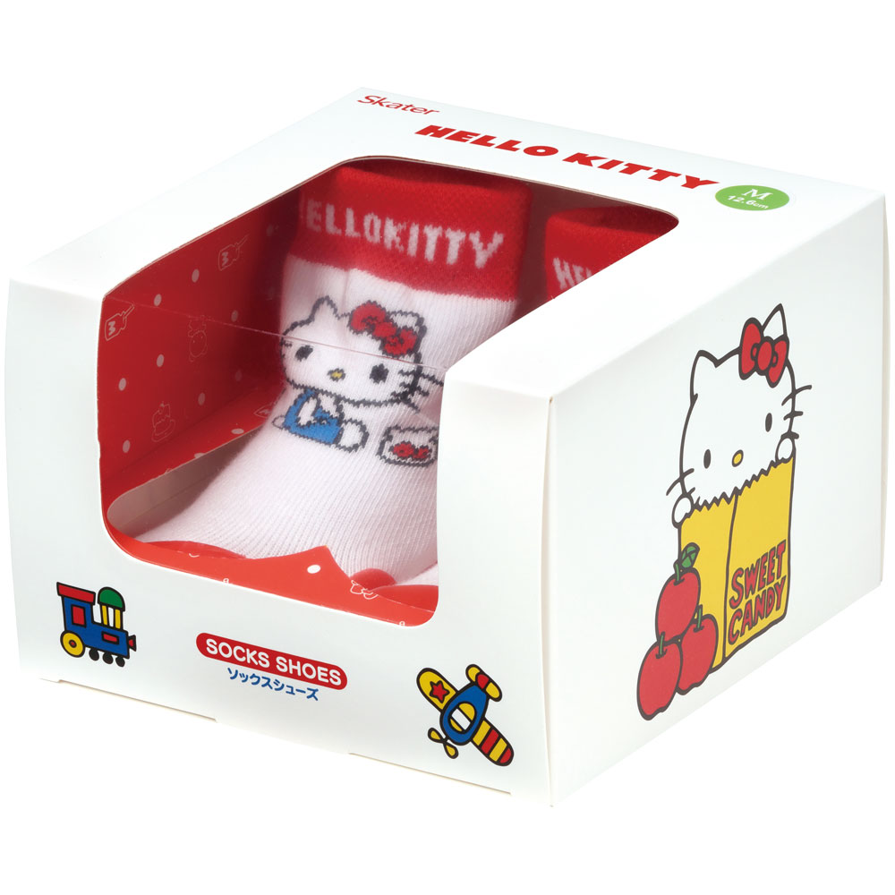 ソックス シューズ ギフトボックス M 12.6cm ベビー 靴 赤ちゃん BSSHL3G スケーター skater キティ ハローキティ キティちゃん 女の子【キャラクター 靴下 くつ クツ ファーストシューズ】