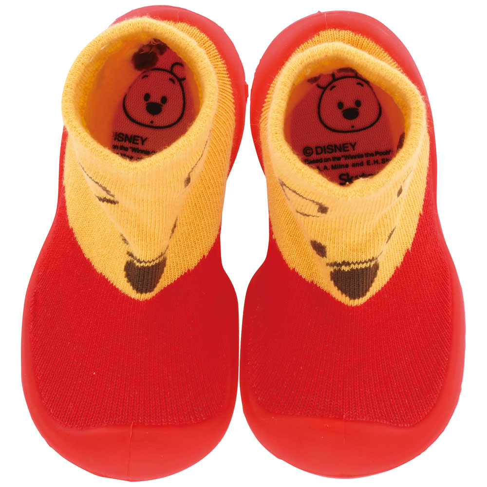 ソックス シューズ L 13.3cm ベビー ファースト シューズ 靴 赤ちゃん BSSHL4 スケーター skater くまのプーさん プーさん Pooh 男の子 女の子【キャラクター 靴下 くつ クツ ファーストシューズ 室内履き ベビーシューズ 子供】