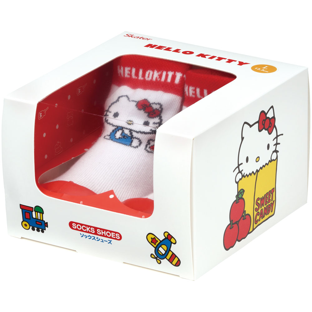 ソックス シューズ ギフトボックス L 13.3cm ベビー 靴 赤ちゃん BSSHL4G スケーター skater キティ ハローキティ キティちゃん 女の子【キャラクター 靴下 くつ クツ ファーストシューズ】
