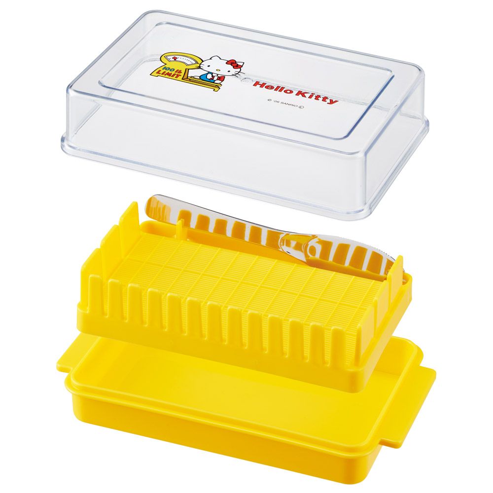 スケーター バターケース カット バターカッター ナイフ付き 簡単 便利 ギフト プレゼント skater BTG1N ハローキティ レトロ 25年 キティちゃん サンリオ【日本製 ガイド付き バターカット バター 保存 製菓 パン】