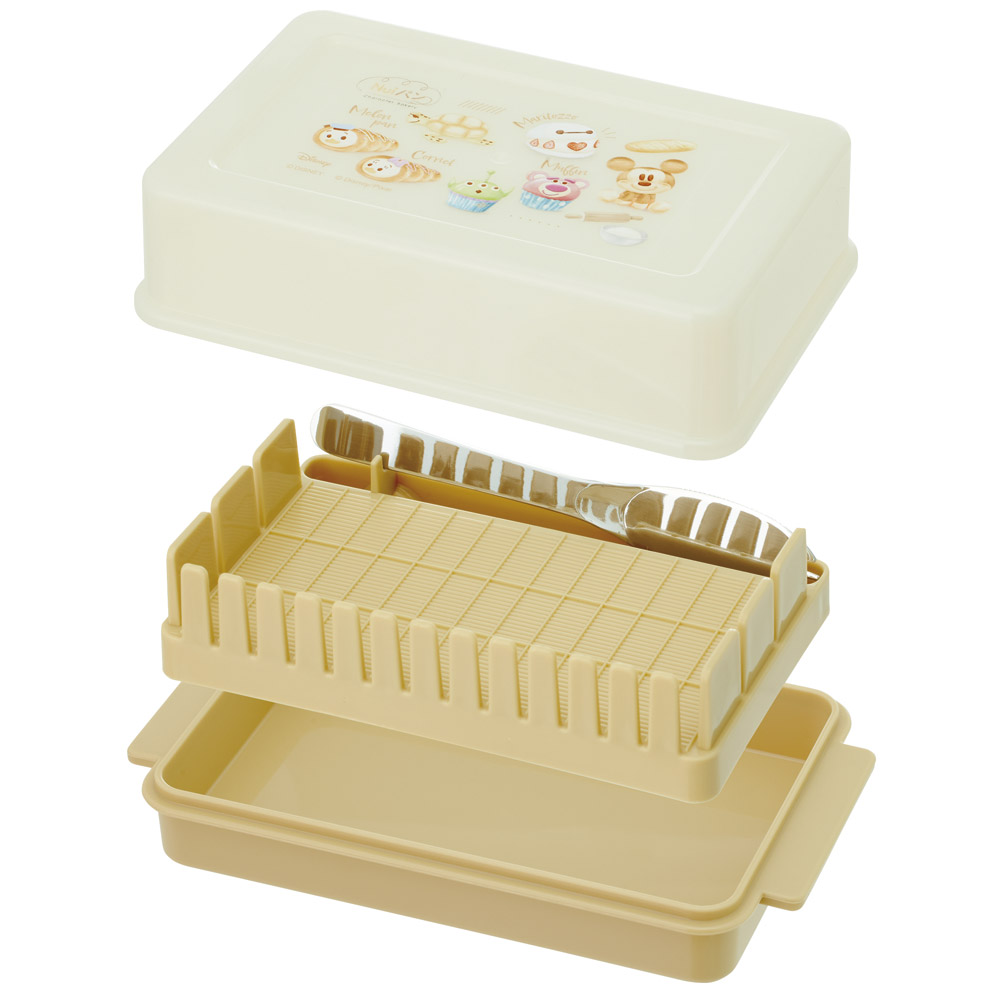 スケーター バターケース カット バターカッター ナイフ付き 簡単 便利 ギフト プレゼント skater BTG1N Nuiパン ぬいパン ぬいぱん ヌイパン ディズニー【日本製 ガイド付き バターカット バター 保存 製菓 パン】