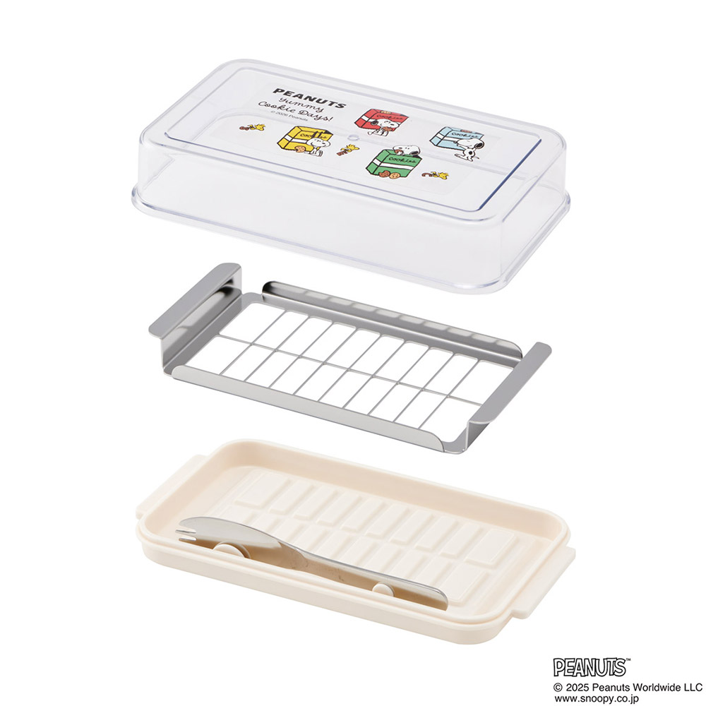 スケーター バターケース カット ステンレス 200g バターカット カッター付き 食洗機 skater BTG2DXNN スヌーピー クッキー SNOOPY ピーナッツ 女性【おしゃれ バターナイフ 付き 便利 調理 パン グッズ】