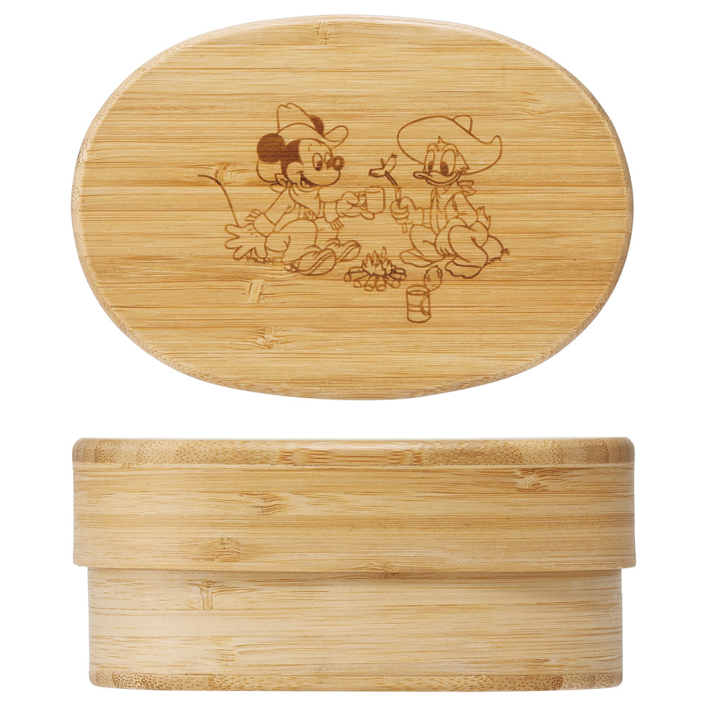 竹製 ランチ ボックス 400ml 弁当箱 1段 一段 和風 シンプル 小判型 仕切り付 スケーター skater BWLB4 ミッキーマウス ミッキー Mickey 男の子 女の子