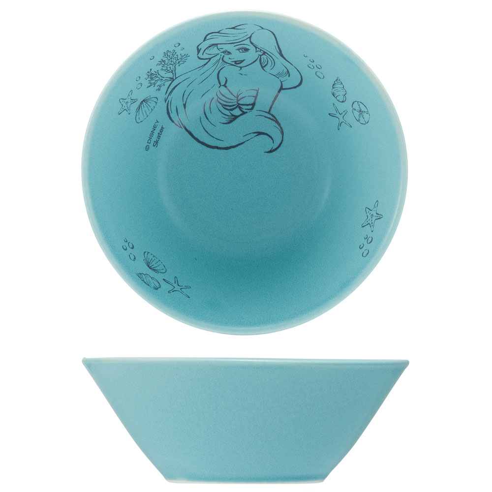 陶器製 ボウル 小 13cm 食器 美濃焼き 陶器 キャラクター 大人 子供 CHBW13 スケーター skater アリエル リトルマーメイド Disney 女の子 レディース【陶器製 陶製 陶磁器 ターコイズブルー】