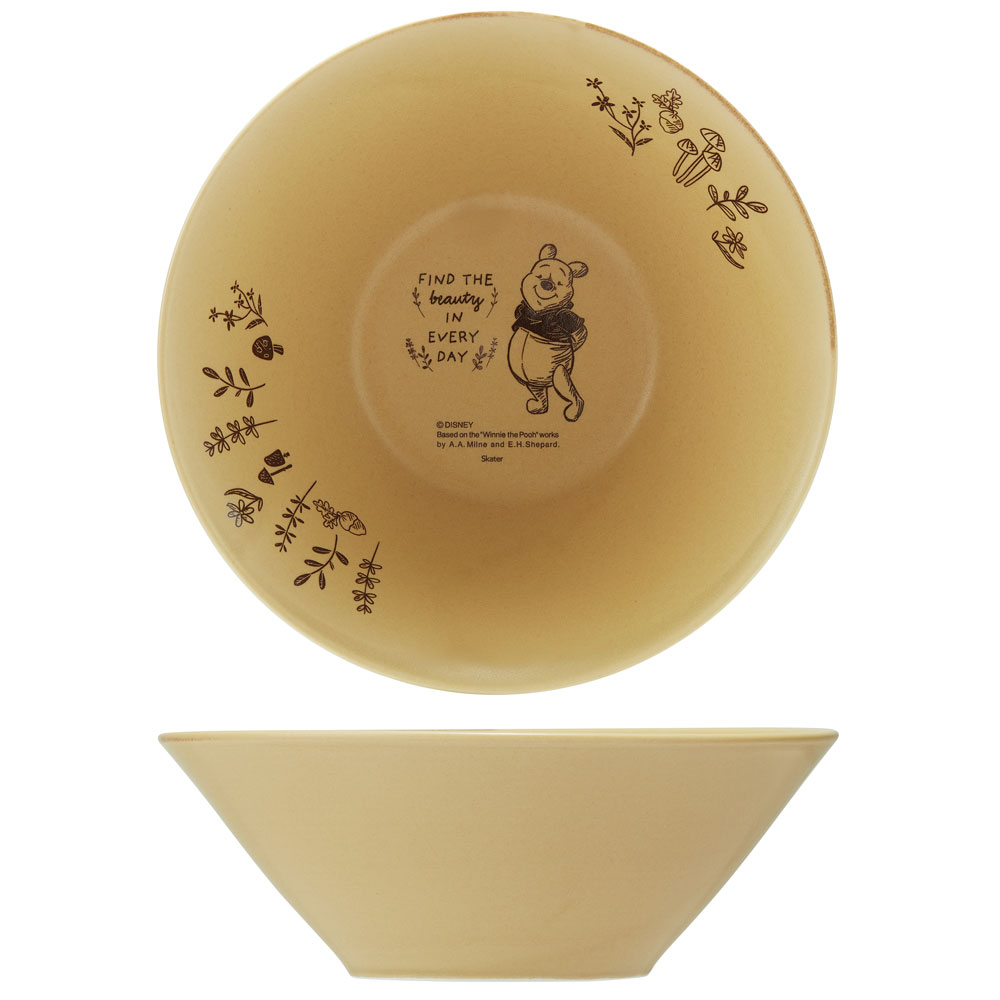 陶器製 ボウル 大 21cm 食器 美濃焼き 陶器 キャラクター 大人 子供 スケーター skater CHBW21 くまのプーさん プーさん Pooh 女性 レディース【どんぶり ラーメン 鉢 陶器製 陶製 陶磁器】