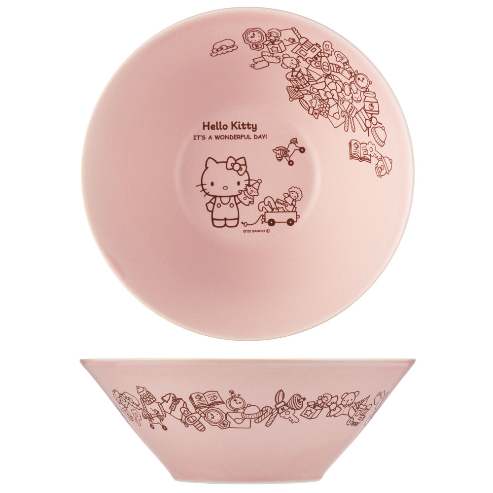【送料無料】陶器製 ボウル 大 21cm 食器 美濃焼き 陶器 キャラクター 大人 子供 スケーター skater CHBW21 キティ ハローキティ キティちゃん 女の子【どんぶり ラーメン 鉢 陶器製 陶製 陶磁器】