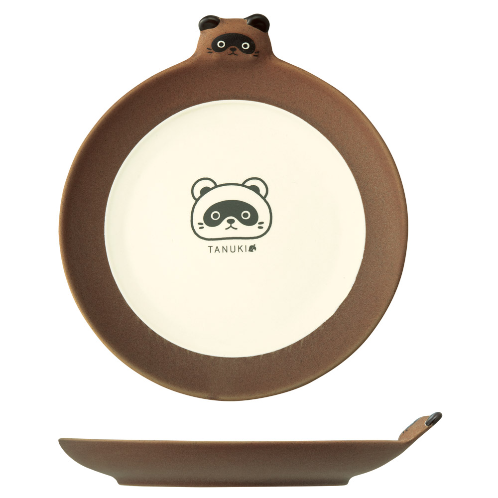 ダイカット 中皿 16cm 陶器製 皿 お皿 食器 陶器 キャラクター かわいい スケーター skater CHPL16D TANUKI たぬき タヌキ 動物柄 男の子 女の子【さら 陶製 可愛い カワイイ】