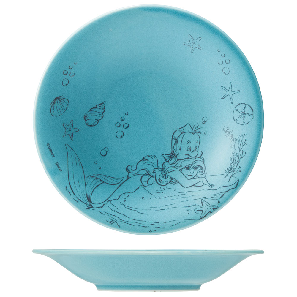 陶器製 中皿 16cm 皿 食器 美濃焼き 陶器 キャラクター 大人 子供 CHPL16 スケーター skater アリエル リトルマーメイド 女の子 レディース【お皿 陶器製 陶製 陶磁器 ターコイズブルー】