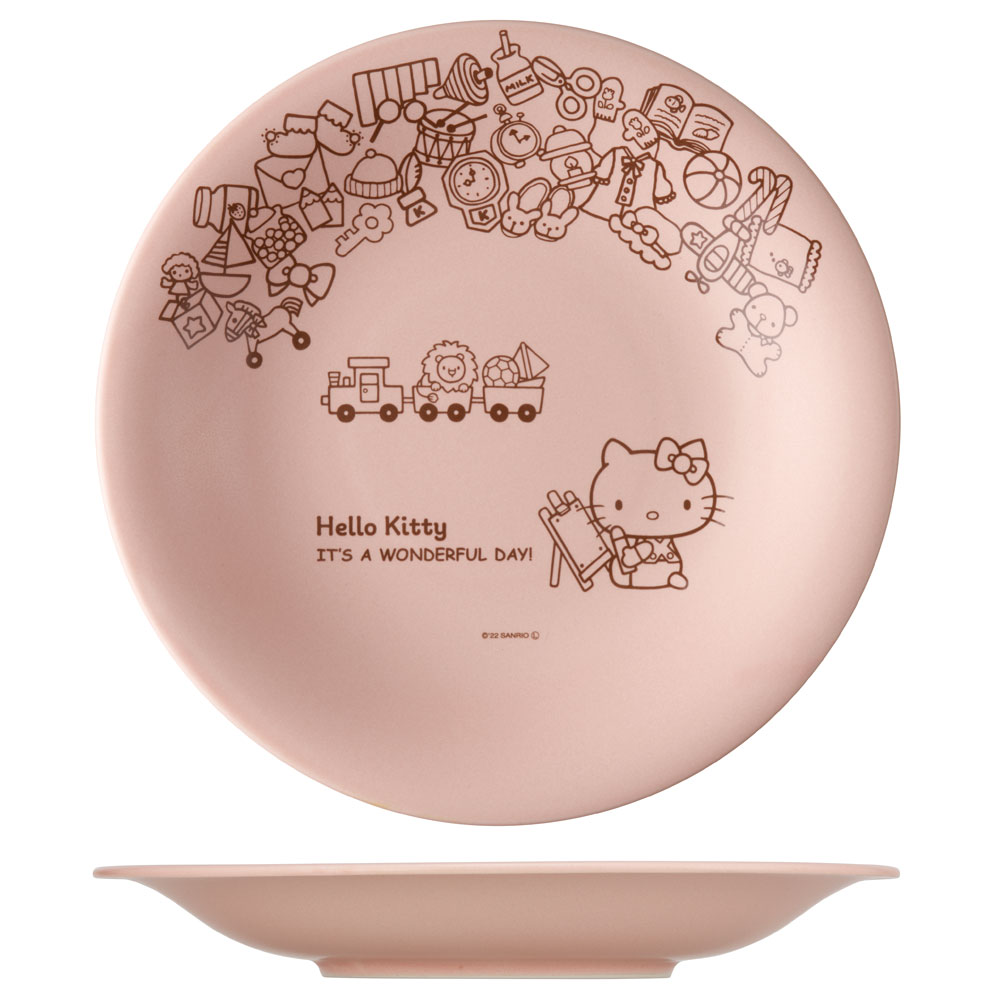 【送料無料】陶器製 大皿 24cm 皿 食器 美濃焼き 陶器 キャラクター 大人 子供 スケーター skater CHPL24 キティ ハローキティ キティちゃん 女の子【お皿 陶器製 陶製 陶磁器】