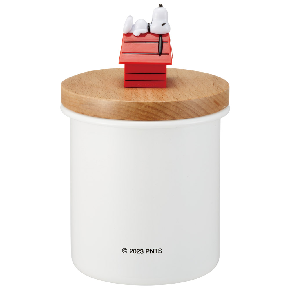 マスコット 付き キャニスター ホーロー 木蓋 750ml 保存容器ホウロウ ほうろう スケーター skater ENC8D スヌーピー SNOOPY ピーナッツ 女性 レディース