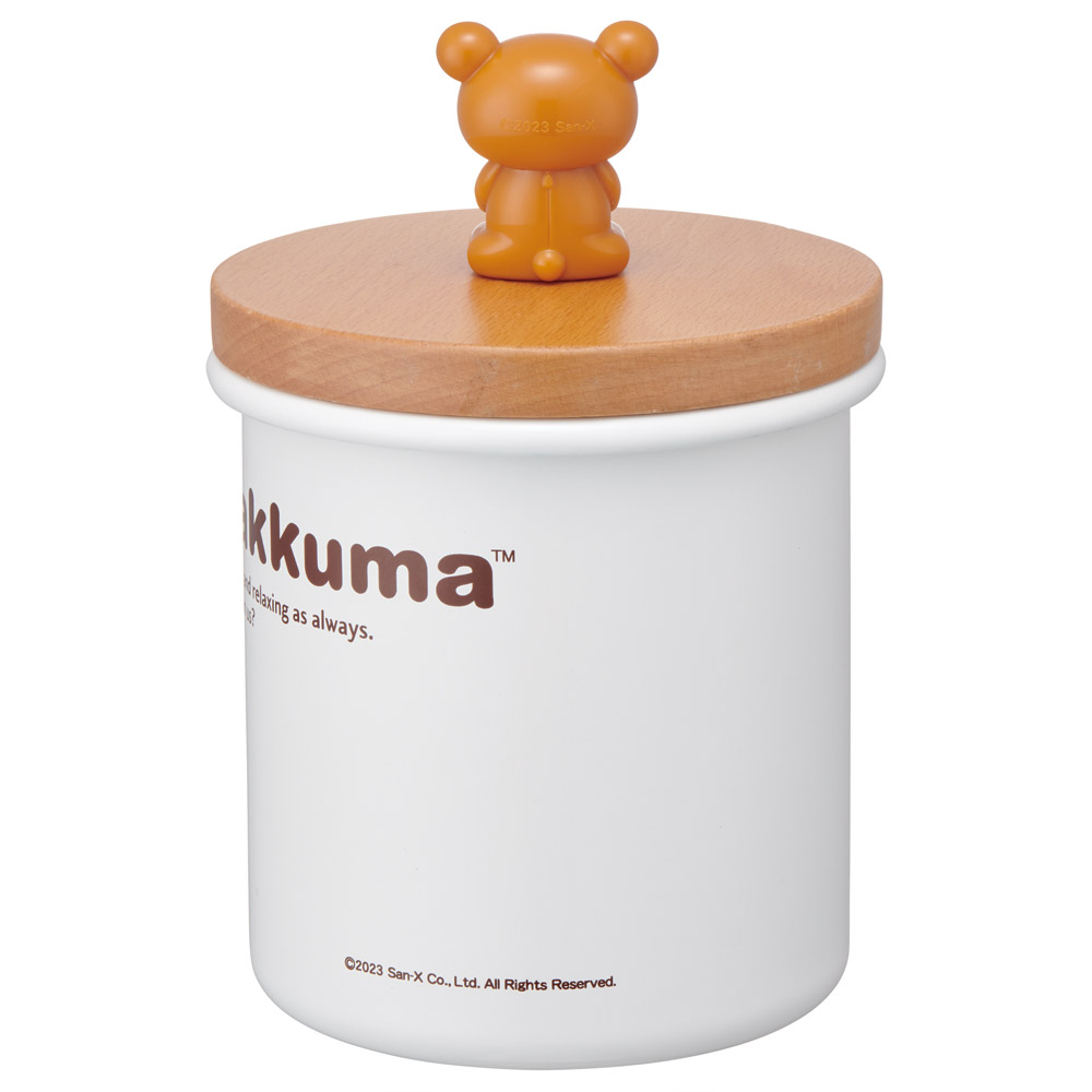 マスコット付き キャニスター ホーロー 琺瑯 木 蓋 750ml 保存容器 キャラクター skater スケーター ENC8D リラックマ Rilakkuma 女の子 女性 レディース