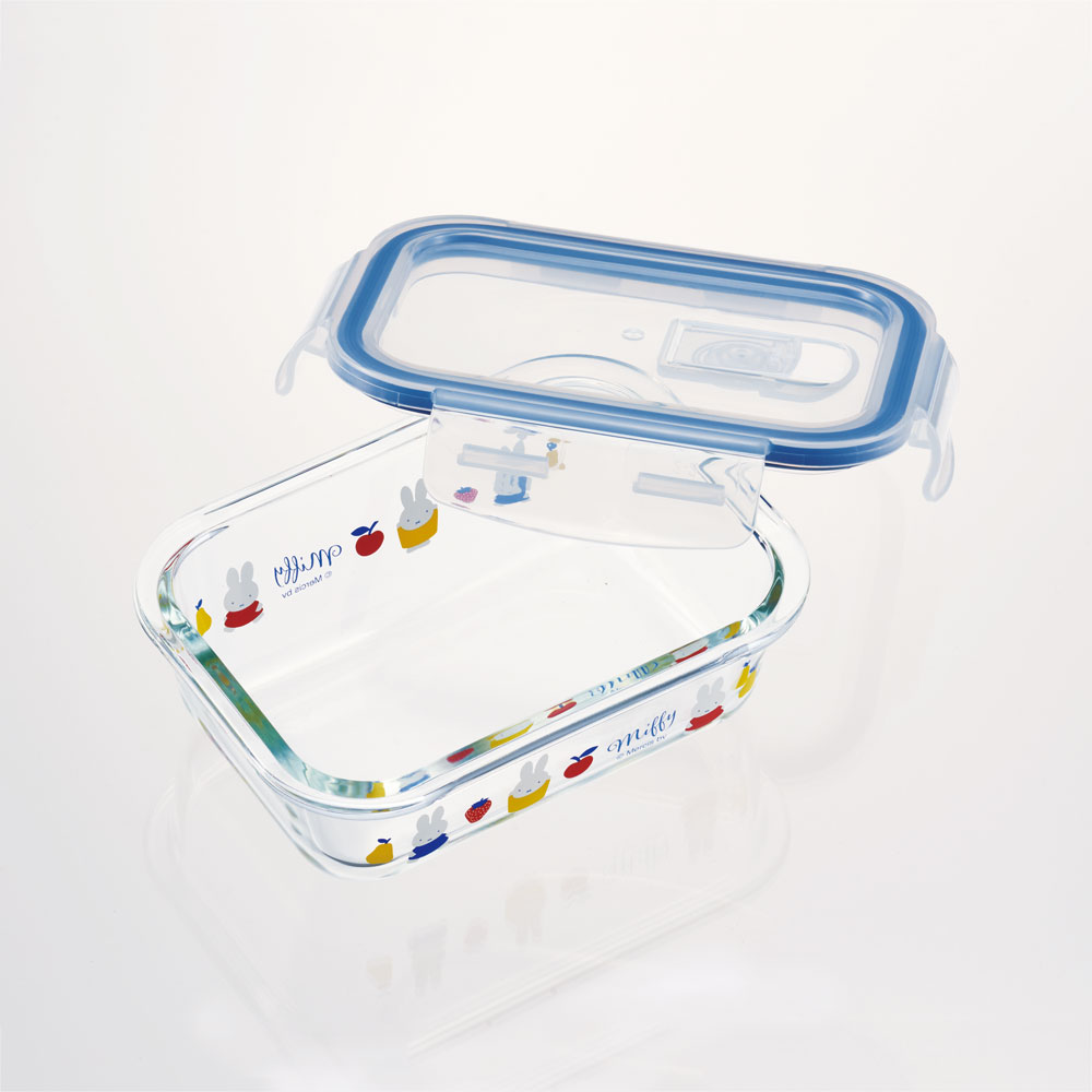 【送料無料】耐熱ガラス 容器 370ml 保存容器 ガラス 密閉 おしゃれ 耐熱容器 食洗機対応 冷凍 skater スケーター GBST4 ミッフィー Miffy うさこちゃん 女の子 女性