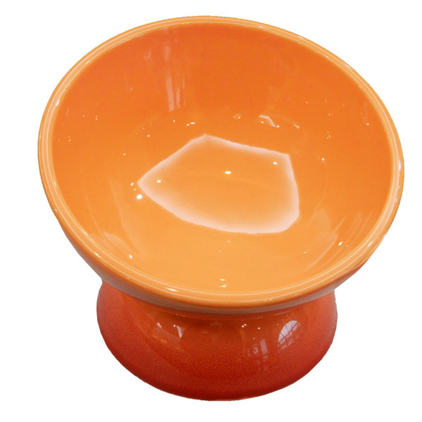 【送料無料】陶器製 短頭犬用食器オレンジ陶器 陶製 犬 ペット用食器 大阪公立大学との共同開発 スケーター