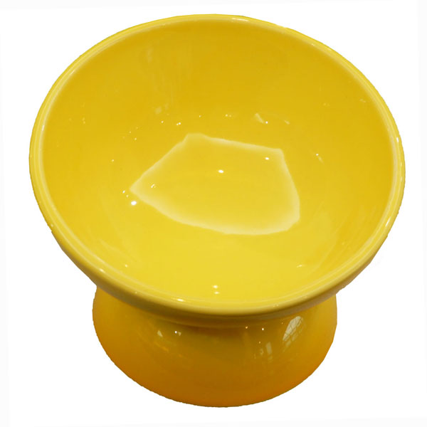 【送料無料】陶器製 短頭犬用食器イエロー陶器 陶製 犬 ペット用食器  大阪公立大学との共同開発 スケーター