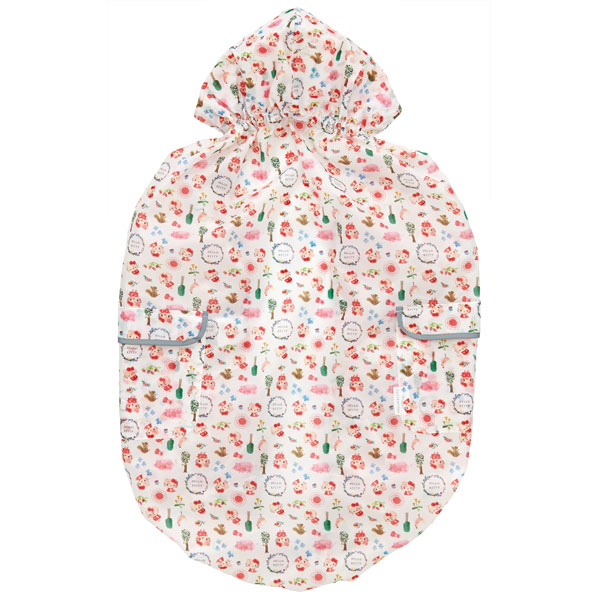 ベビーレインケープ●ハローキティ フォレストフレンズ●//レイングッズ レインカバー 雨具 梅雨 雨対策 風よけ 防寒 お出かけ 雨の日 外出 フード付き 収納袋付き 撥水 はっ水 2WAY キャラクター キティちゃん サンリオ Sanrio// スケーター