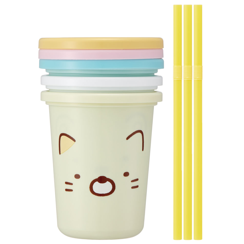 ストロー付タンブラー 320ml/3個セットすみっコぐらし　フェイス／SIH3ST_4973307567407／スケーター