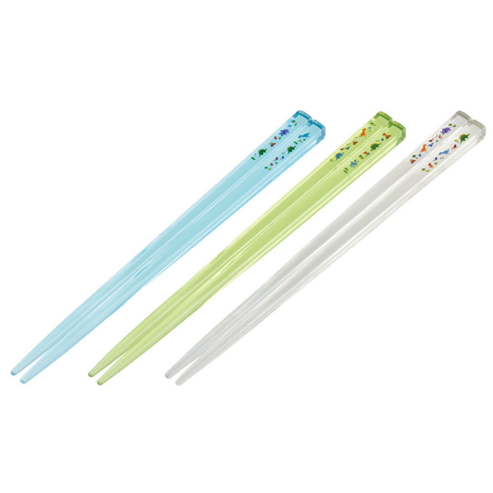 【メール便対象品】 クリア 箸 子供 セット 食洗機対応 透明 すべらない 樹脂 16.5cm キャラクター AA2T スケーター【お箸 こども はし アクリル 滑り止め おしゃれ かわいい 日本製ディノサウルス 恐竜 ダイナソー 男の子 男子】