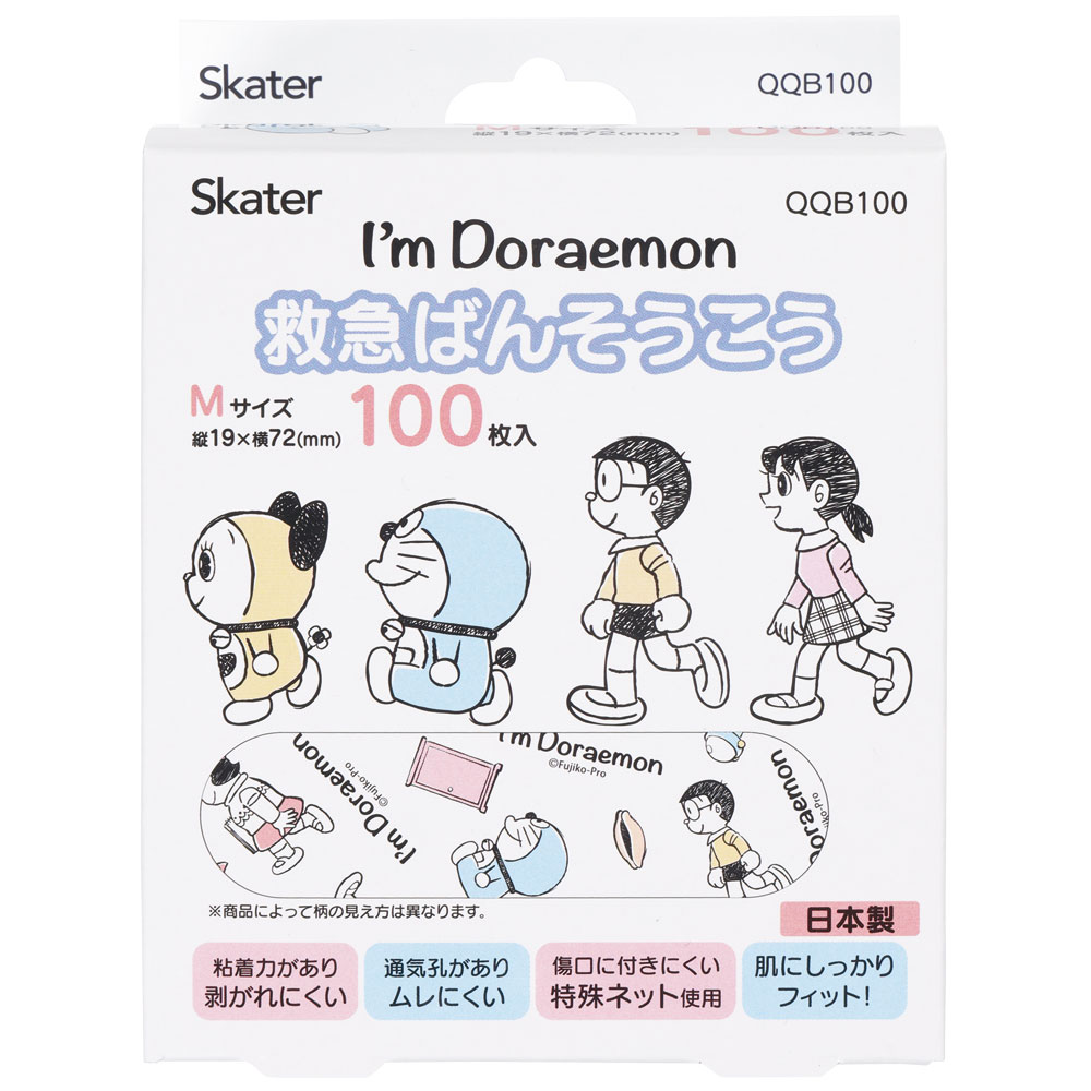 救急ばんそうこう Mサイズ/100枚ドラえもん／QQB100_4973307577468／スケーター